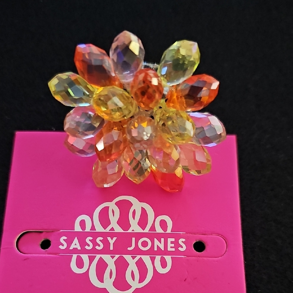 Sassy Jones Vibrant Crystal Flower Ring